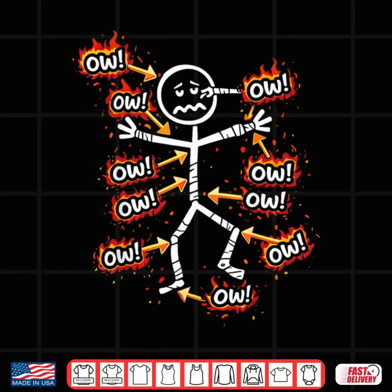 Design Ow Ow Ow Ow Ow Ow Ow Character Funny Pain Recovery Surgery Shirt