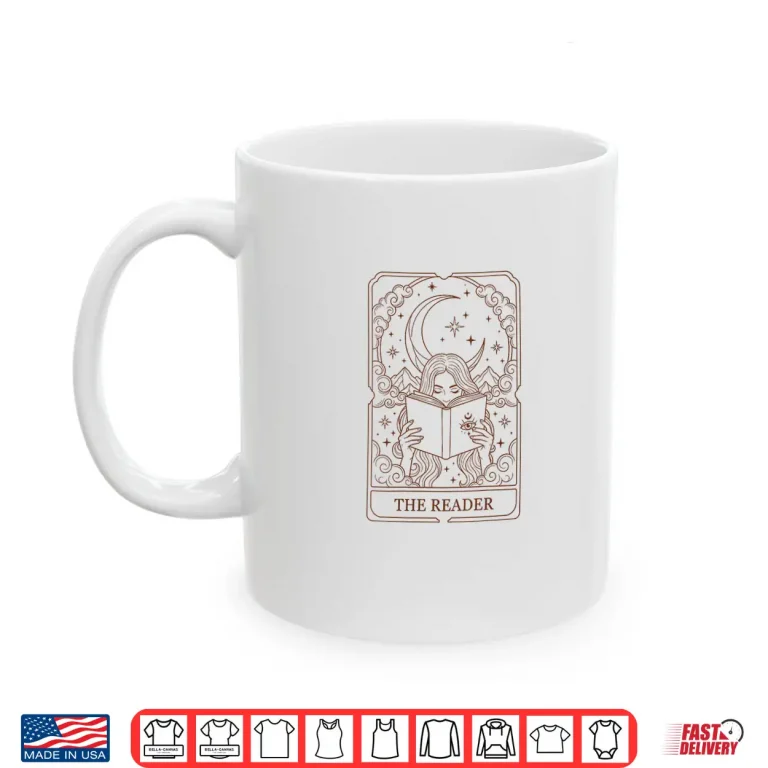 Mug Reading Squad Book Lover Bookish The Reader Tarot Card Shirt