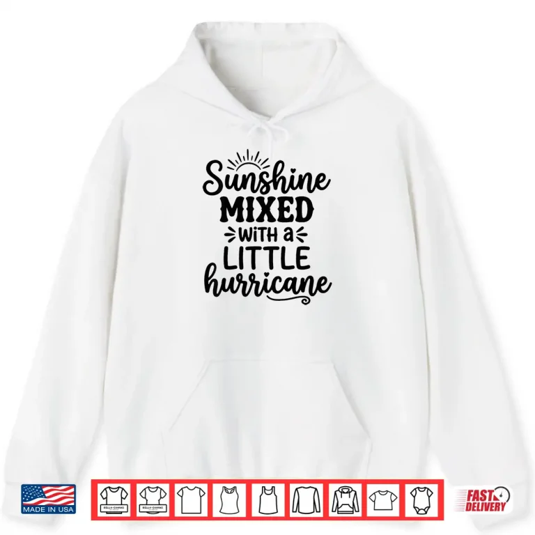 Hoodie Sunshine Mixed with A Little Hurricane Summer Kids Vacation Shirt