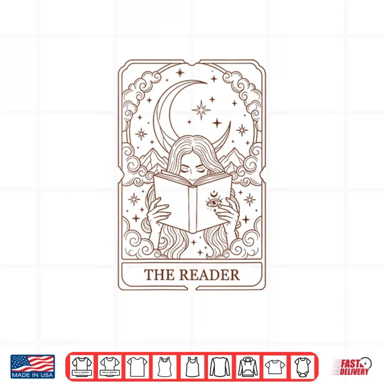 Design Reading Squad Book Lover Bookish The Reader Tarot Card Shirt