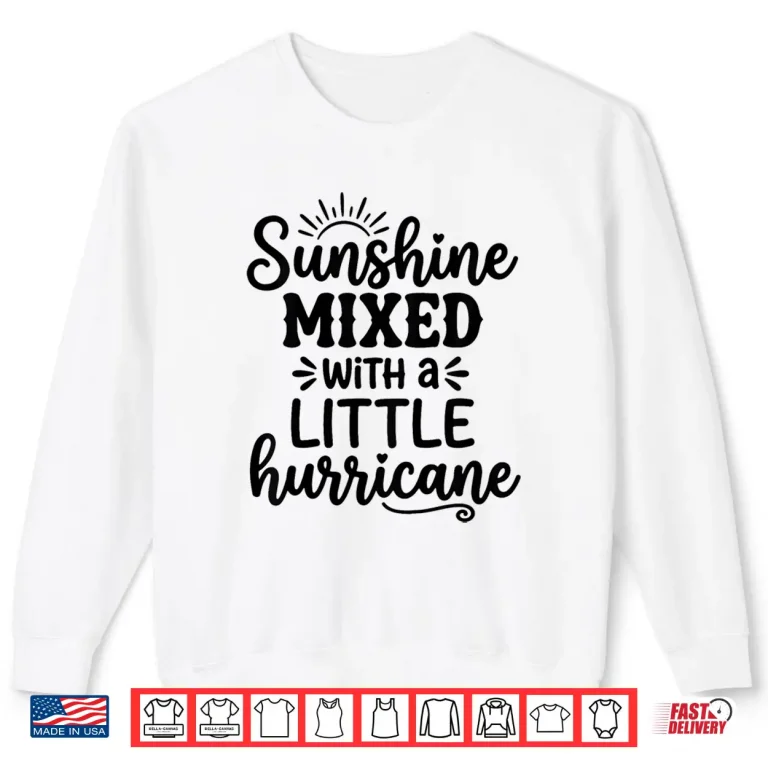 Sweatshirt Sunshine Mixed with A Little Hurricane Summer Kids Vacation Shirt