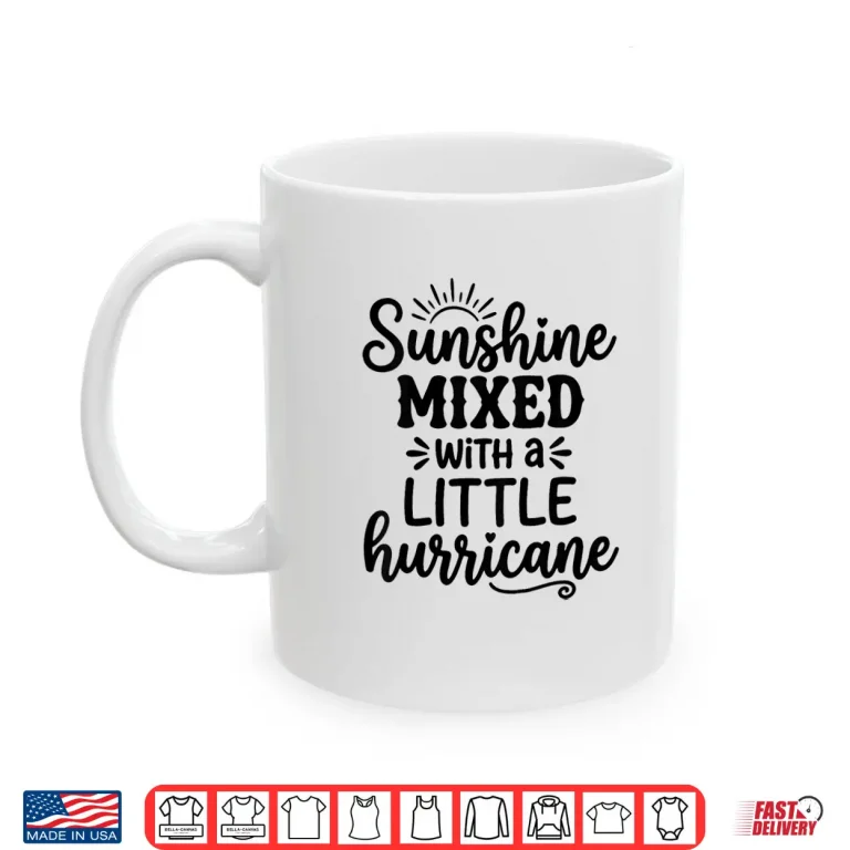 Mug Sunshine Mixed with A Little Hurricane Summer Kids Vacation Shirt