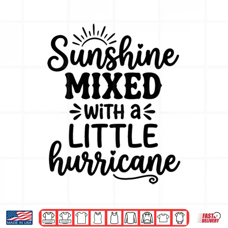 Design Sunshine Mixed with A Little Hurricane Summer Kids Vacation Shirt