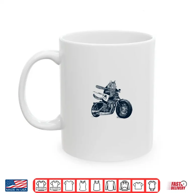 Mug AWESOME CONVERSATIONS Cat on Motorcycle Shirt