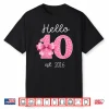 Hello 10 Pink Bow Est 2016 Coquette 10Th Birthday Girl Shirt
