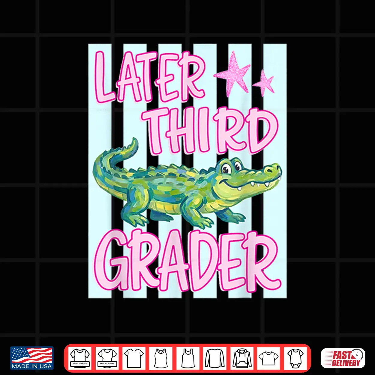 Pink Striped Later Third Grader End Of School Year Teacher Shirt Pink Striped Later Third Grader End Of School Year Teacher Shirt
