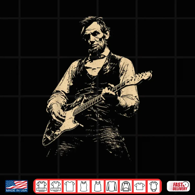 Design Retro Guitar Playing Abe Lincoln Shirt