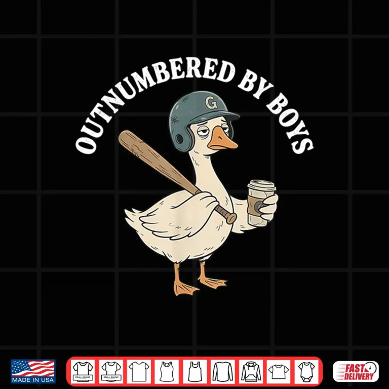Design Outnumbered By Boys Baseball Mom Funny Goose Shirt