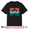 Vintage Oak Island North Carolina Beach Palm Tree Sunset Shirt