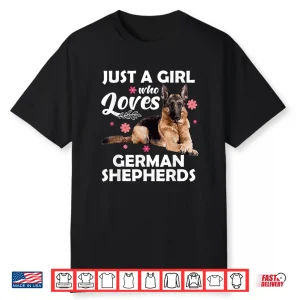 Funny German Shepherd Art For Girls Women Kids Dog Lovers Shirt