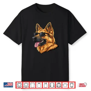 Funny German Shepherd Illustration Vintage Dogs Pets Animals Shirt