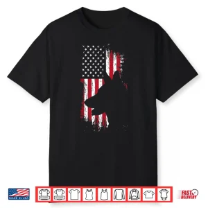 German Shepherd American Flag Shirt Usa Patriotic Dog Gift Shirt