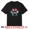 German Shepherd Paws Dog Lovers Red Heart Gift Shirt