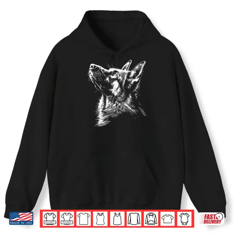 Hoodie German Shepherd Silhouette Graphic German Shepherd Dog Lover Shirt