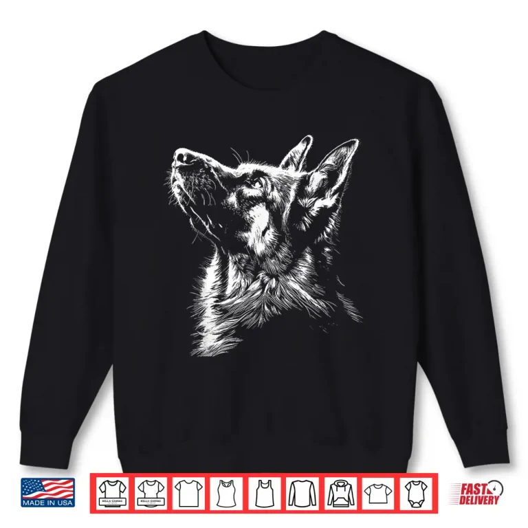 Sweatshirt German Shepherd Silhouette Graphic German Shepherd Dog Lover Shirt
