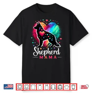 Shepherd Mama Colorful German Shepherd Dog Mom Shirt