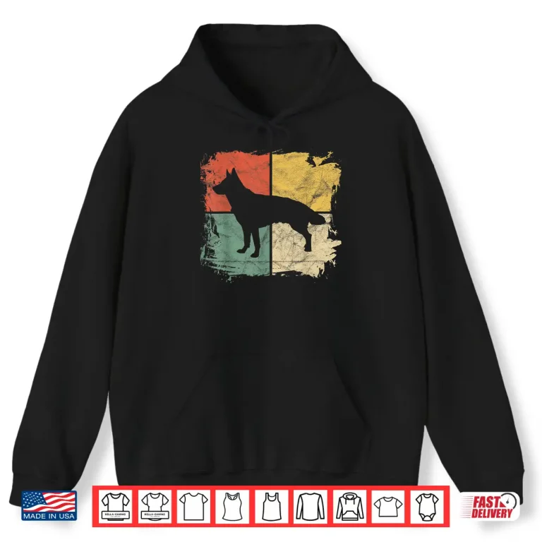 Hoodie Square Retro German Shepherd Owner Gift Dog Shepard Dad Mom Shirt