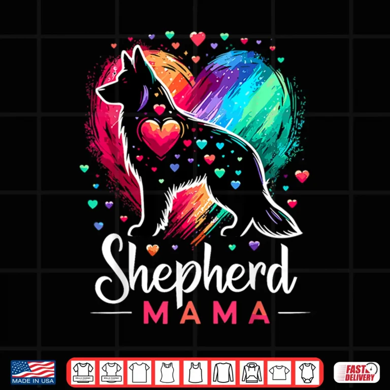 Design Shepherd Mama Colorful German Shepherd Dog Mom Shirt