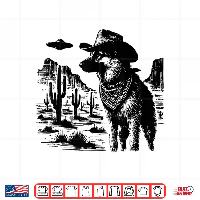 Design Western German Shepherd UFO Dog Alien Cowboy GSD Ranch Shirt