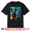 Funny German Shepherd Dog Selfie With Shark Ocean Lovers Shirt