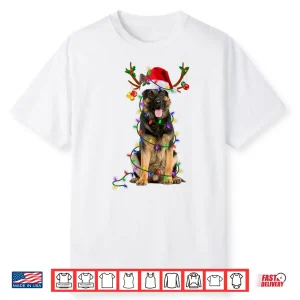 German Shepherd Dog Tree Christmas Lights Dog Lover Pajama Shirt