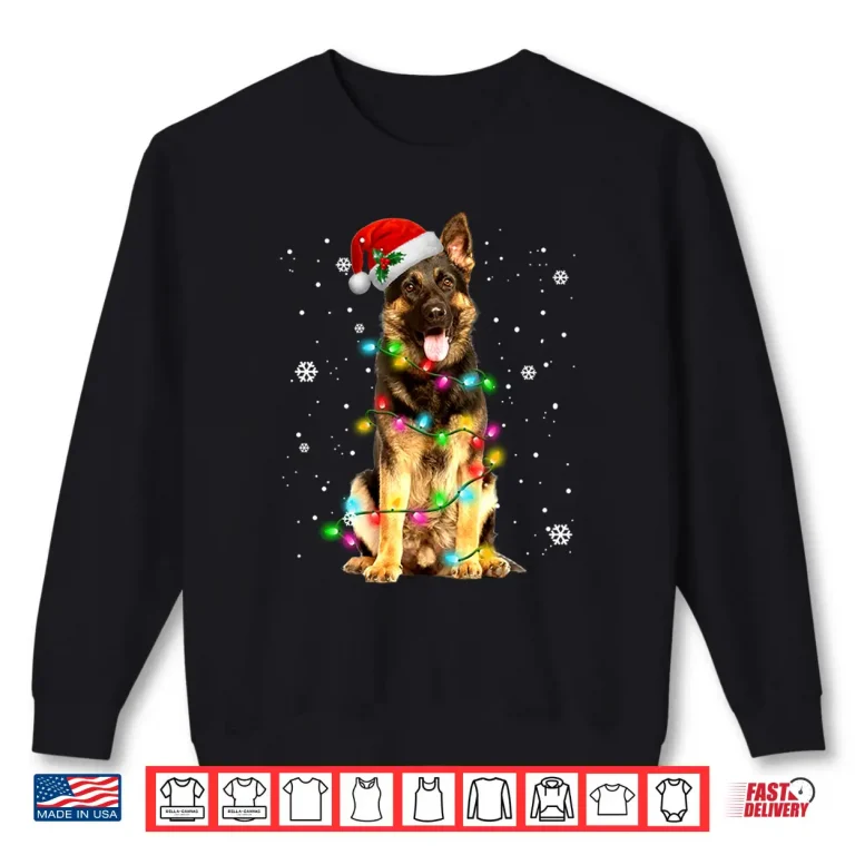 Sweatshirt German Shepherd Dog Tree Christmas Sweater Xmas Dogs Gifts Shirt
