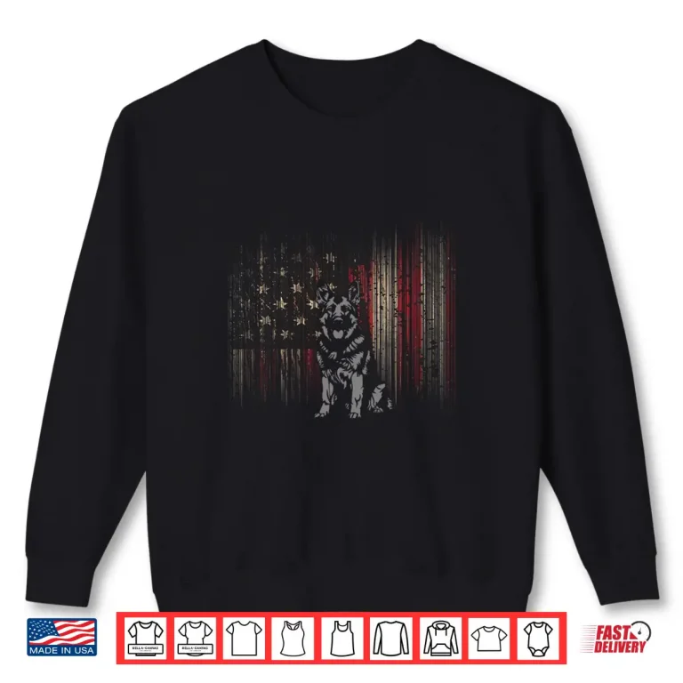 Sweatshirt American Flag German Shepherd Dog Shirt