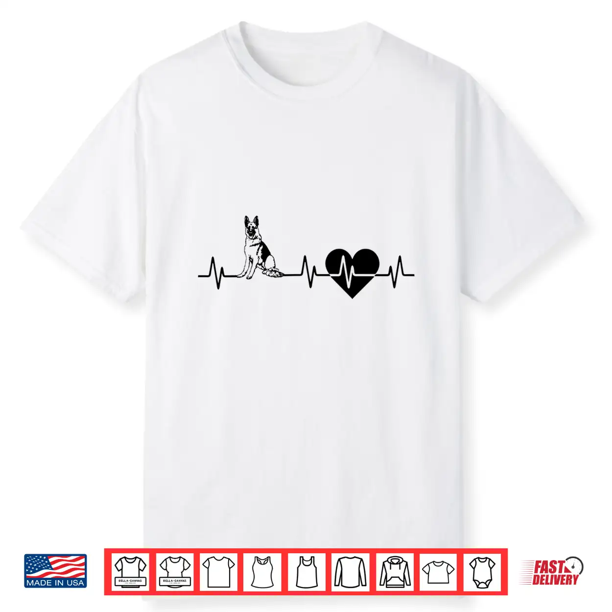 German Shepherd Heartbeat I Love My German Shepherd Gift Shirt German Shepherd Heartbeat I Love My German Shepherd Gift Shirt