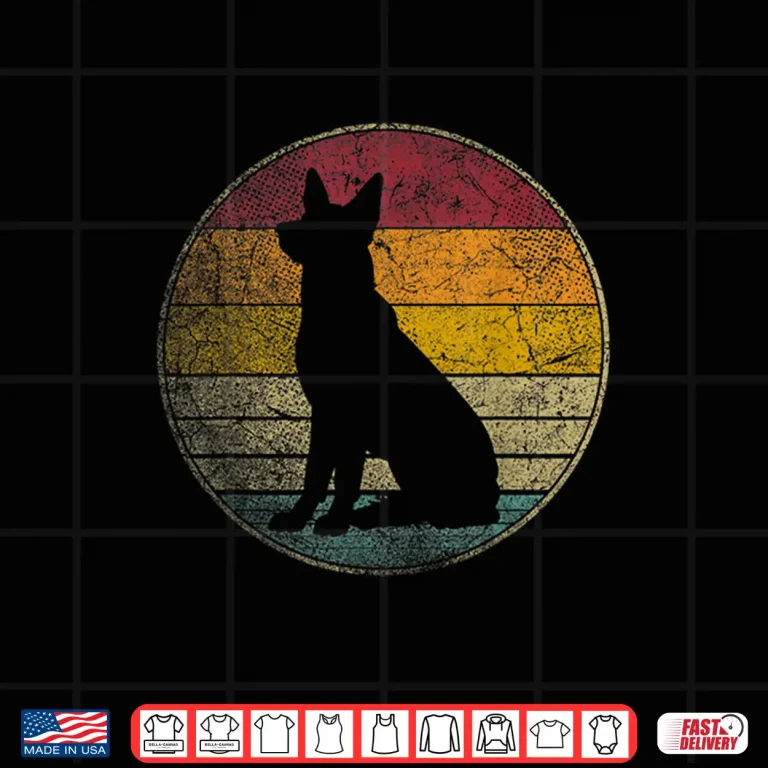 Design German Shepherd Dog Vintage Distressed Retro Silhouette 70s Shirt