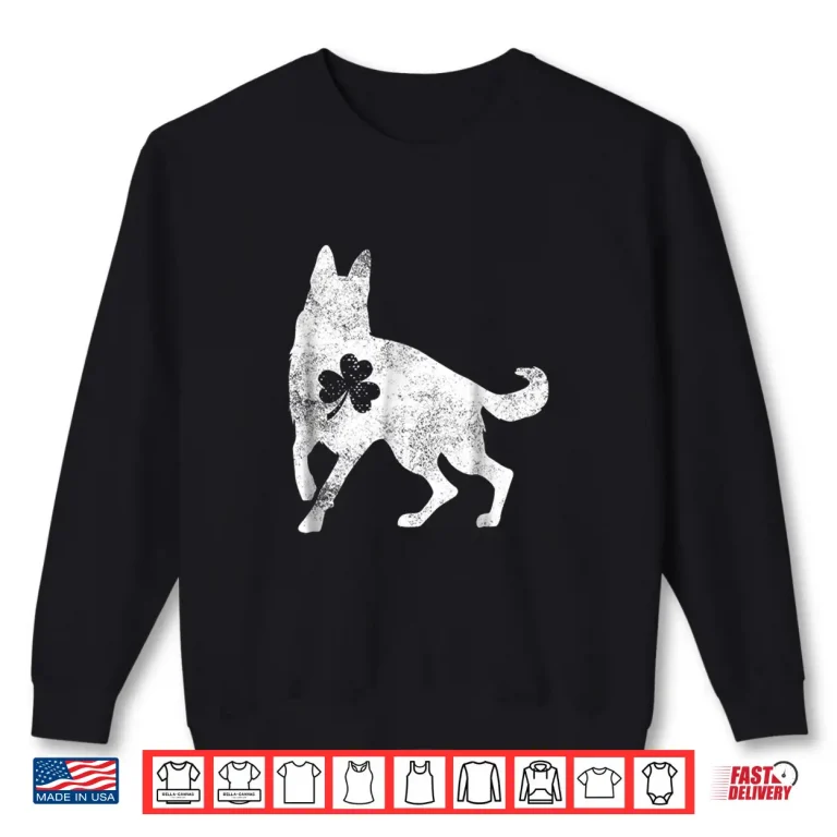 Sweatshirt German Shepherd Irish Clover Shirt St Patrick Day Dog Gift