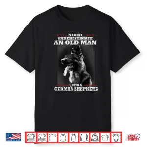 Never Underestimate An Old Man German Shepherd Dog Vintage Shirt