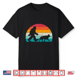 Bigfoot Walking A Dog German Shepherd Lovers Dog Dad Shirt