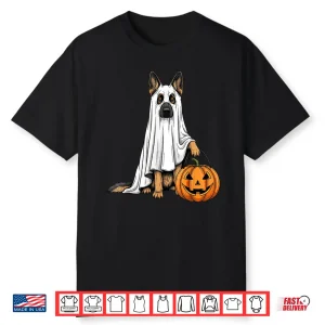 Funny German Shepherd Ghost Pumpkin Spooky Dog Lover Shirt