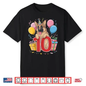 Gsd Dog Tenth Birthday Ten Years Old German Shepherd Shirt