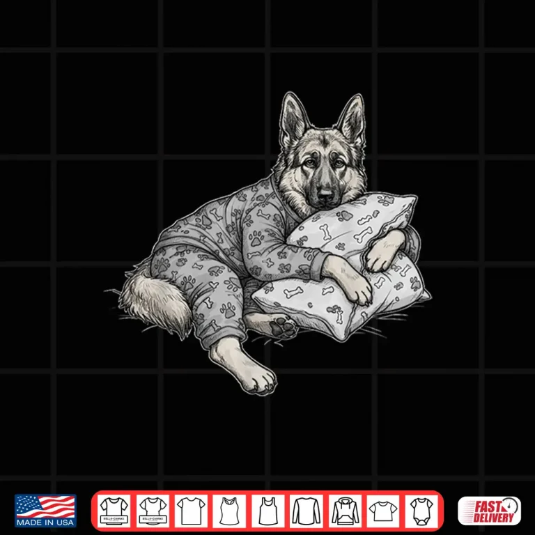 Design Funny Sleepy German Shepherd Dog Pajama GSD Shirt