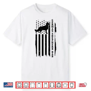 German Shepherd Dad Vintage American Flag Patriotic Dog Shirt