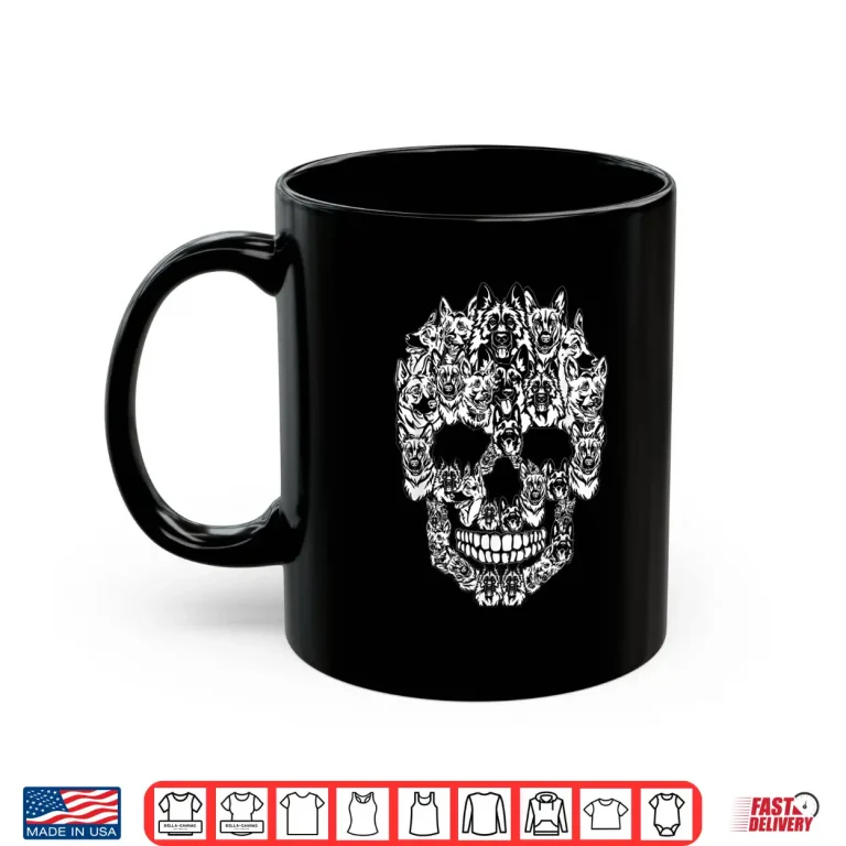 Mug German Shepherd Dog Graphic Halloween Skull Costumes Shirt