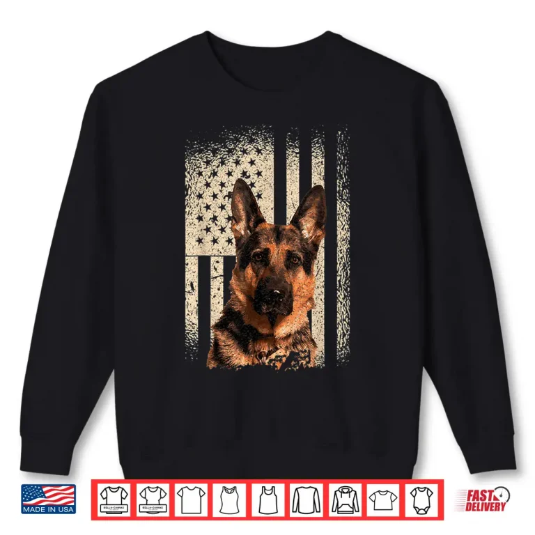 Sweatshirt German Shepherd Dog USA Patriotic Memorial Shirt