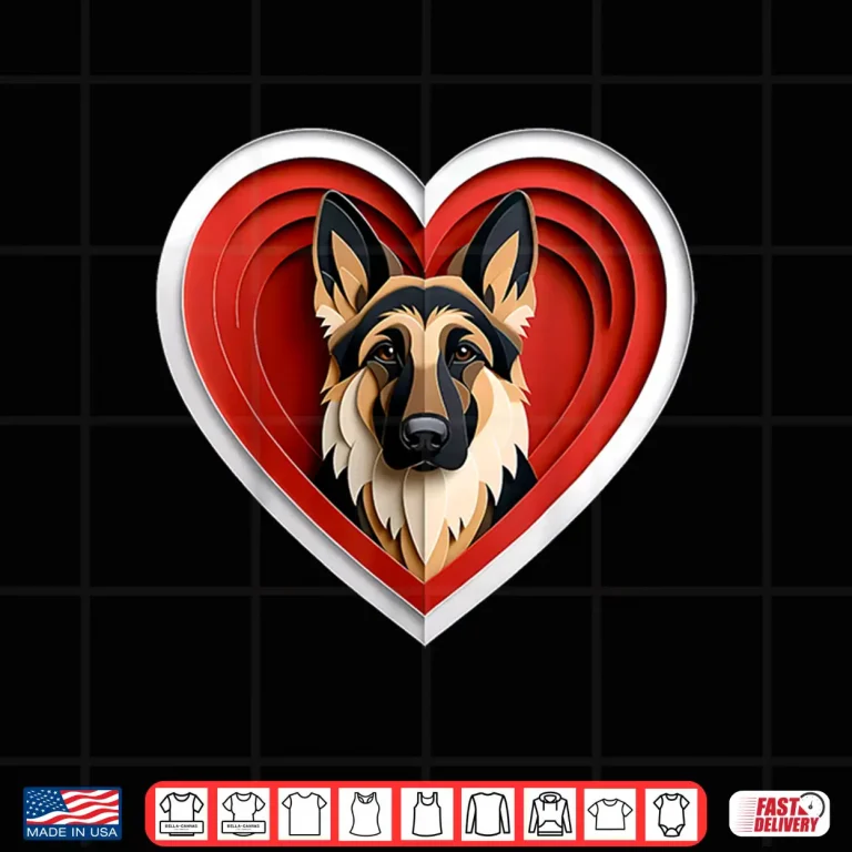 Design German Shepherd Heart Cute GSD Puppy Dog Lover Shirt
