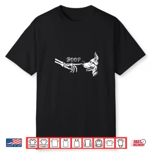 German Shepherd Skeleton Hand Boop Halloween Pet Shirt