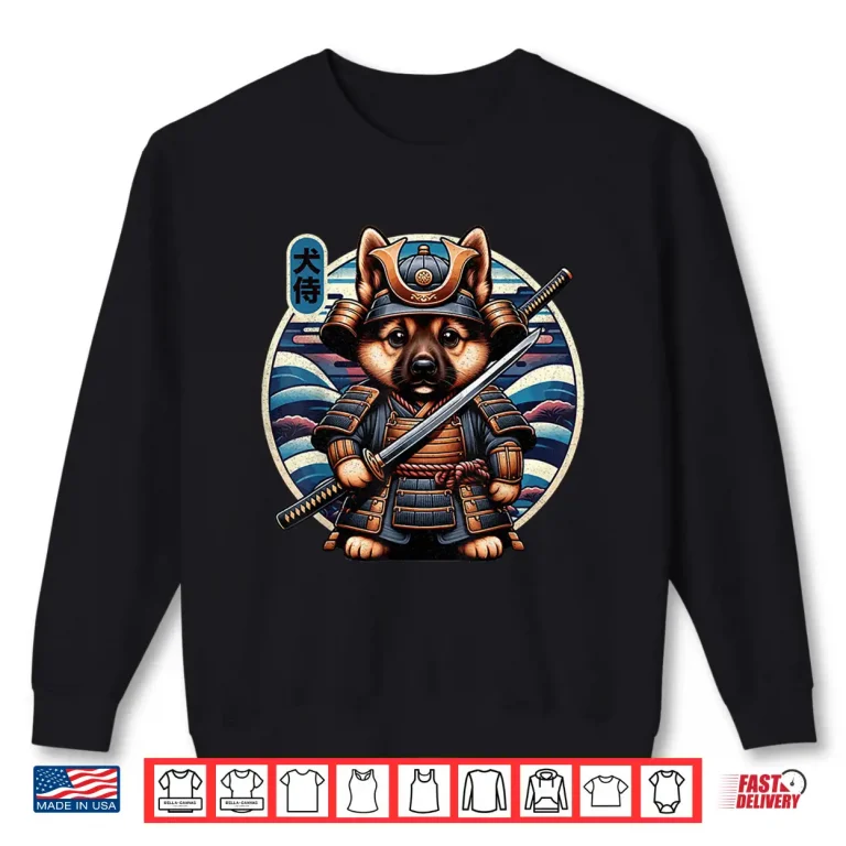 Sweatshirt Japanese Samurai Dog Tattoo German Shepherd Kawaii Ninja Shirt