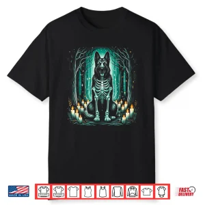 Cool German Shepherd Skeleton Halloween Dog Mom Dad Shirt