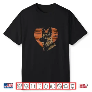 German Shepherd Dog Heart Vintage Love Retro Shirt