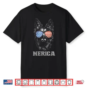 German Shepherd Patriotic Dog Merica Fourth Of July Usa Flag Shirt