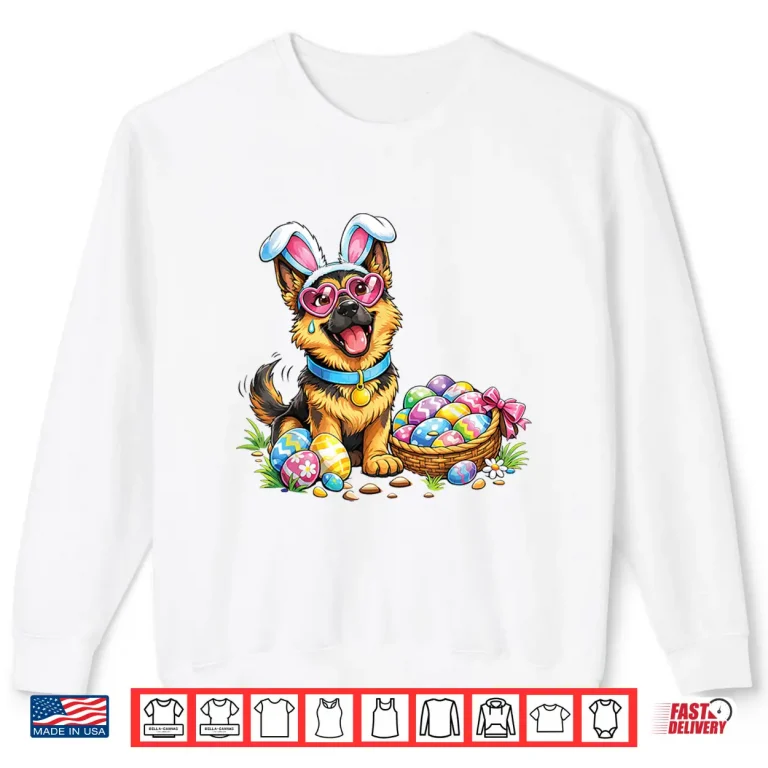 Sweatshirt Happy German Shepherd Easter Bunny Dog Egg Hunt Shirt