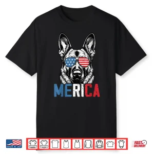 Patriotic German Shepherd Dog Merica Fourth Of July Shirt