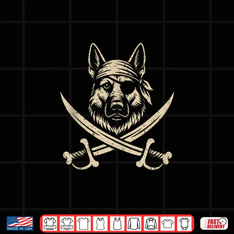 Design Vintage Pirate German Shepherd Crossbones Dog Lover Shirt