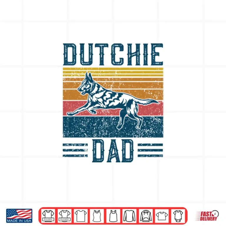 Design Dog Cool Dutchie Dad German Vintage Dutch Shepherd Dad Shirt