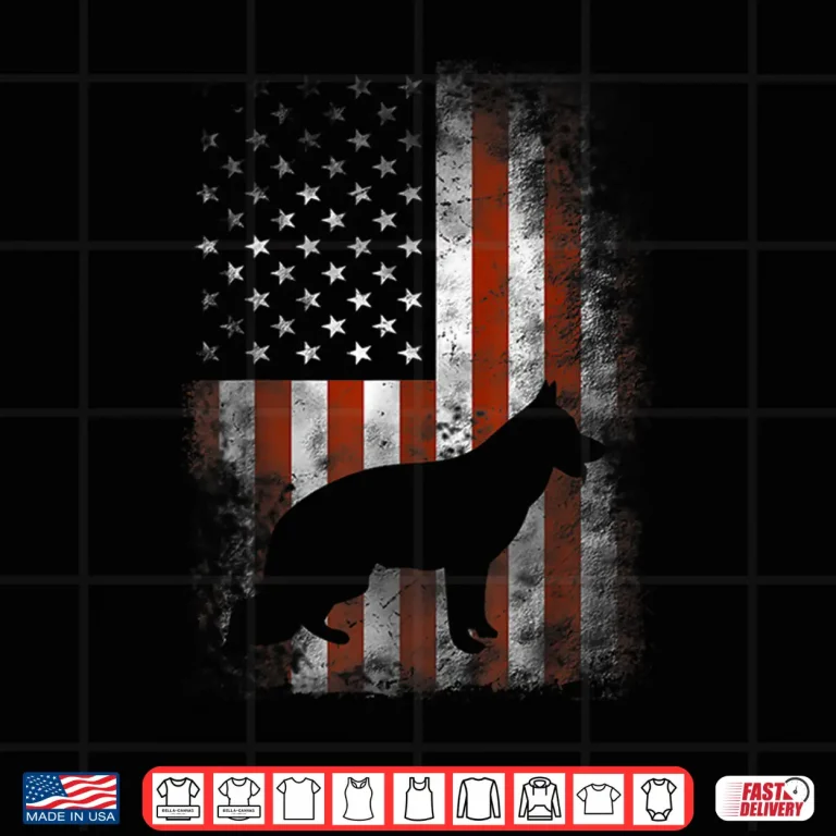 Design German Shepherd American Flag USA Patriotic Dog Gift Shirt