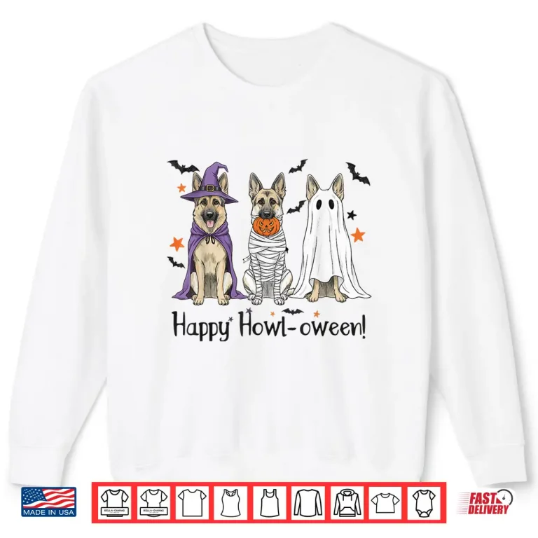 Sweatshirt German Shepherd Halloween Witch Mummy Ghost Dog Lover Shirt